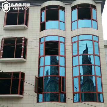 佛山铝合金门窗别墅工程封阳台弧形玻璃窗铝合金弧形推拉窗